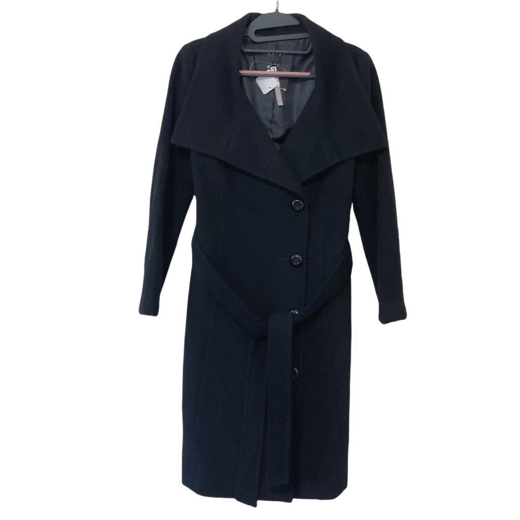 【美品】INDIVI インディヴィ アンゴラ ウール コート 38 ブラック ZK1【美品】INDIVI インディヴィ アンゴラ ウール ロングコート