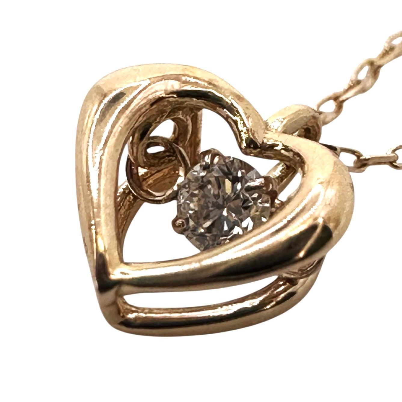 K10PG LGD ネックレス 0.6g D0.03ct レディース ジュエリー アクセサリー 【中古】 USED-AB 【9304】