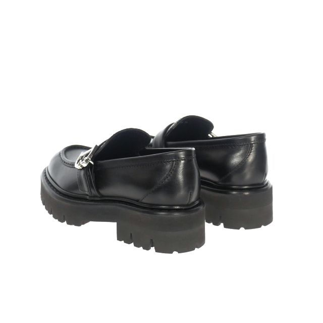 【中古】未使用品 ディースクエアード DSQUARED2 23AW D2 Statement レザーローファー シューズ 靴 35 ブラック ディースクエアード DSQUARED2 23AW D2 Statement レザーローファー