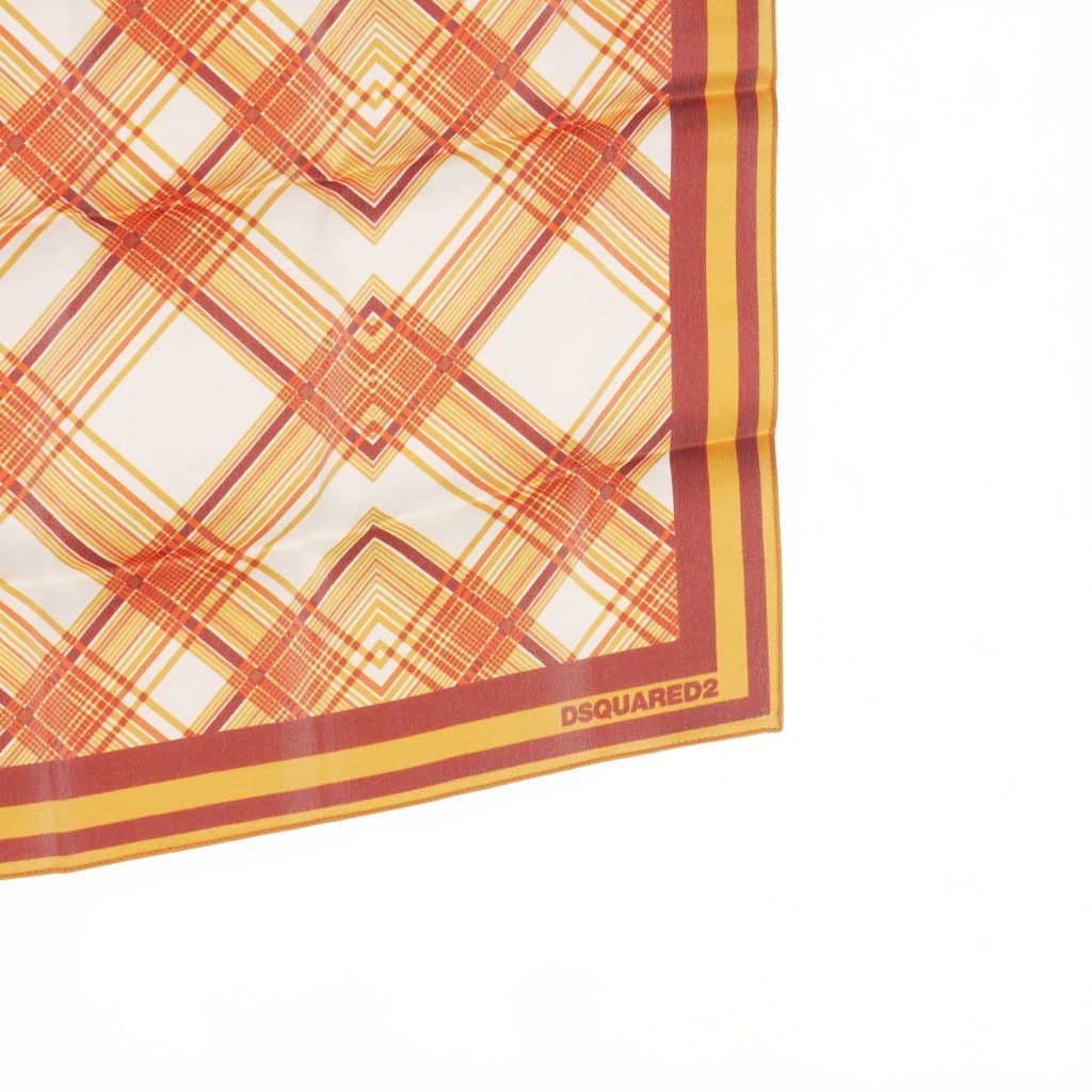 ディースクエアード DSQUARED2 23AW シルク チェック スカーフ