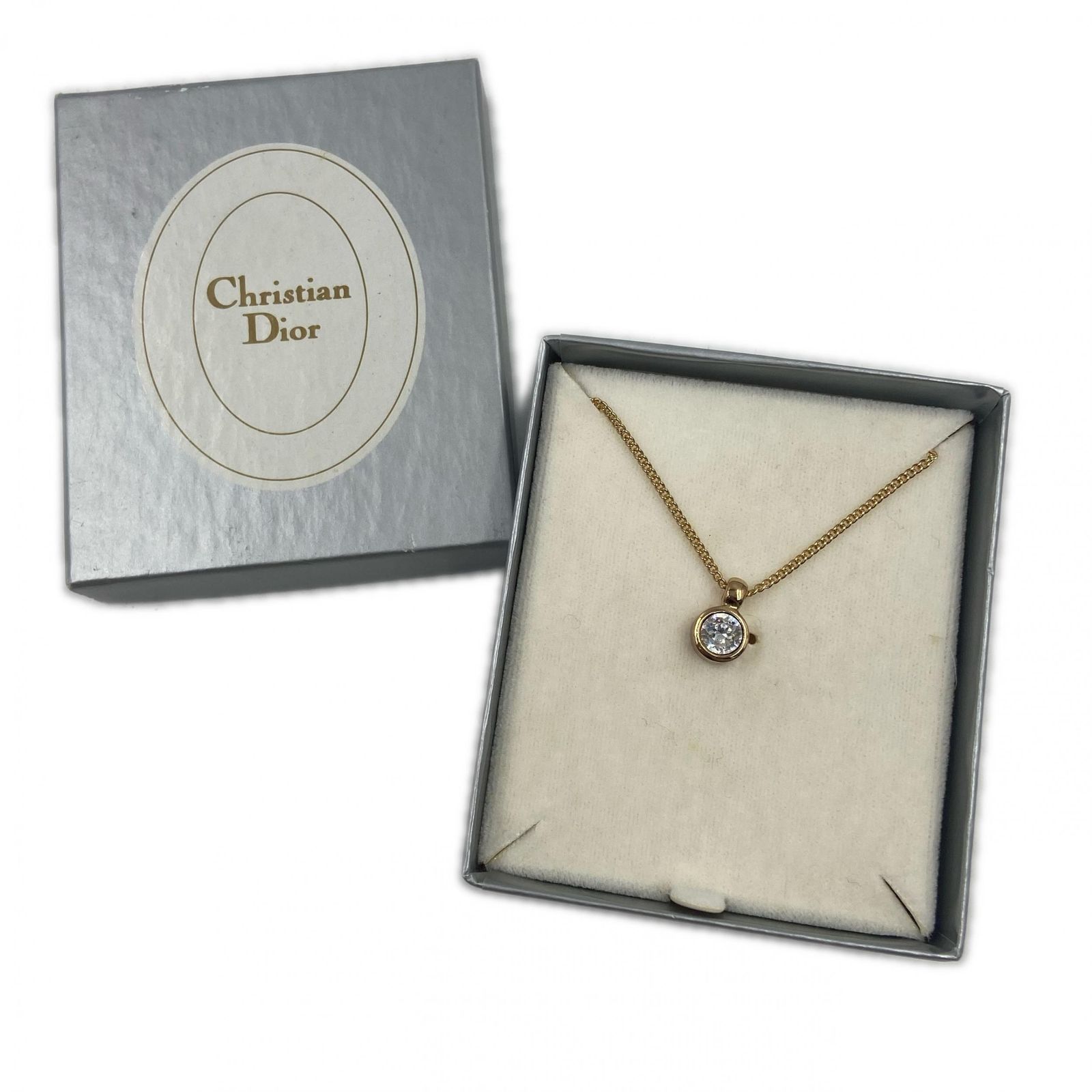 Dior ディオール クリスチャンディオール ラインストーン コンコルド ネックレス レディース
