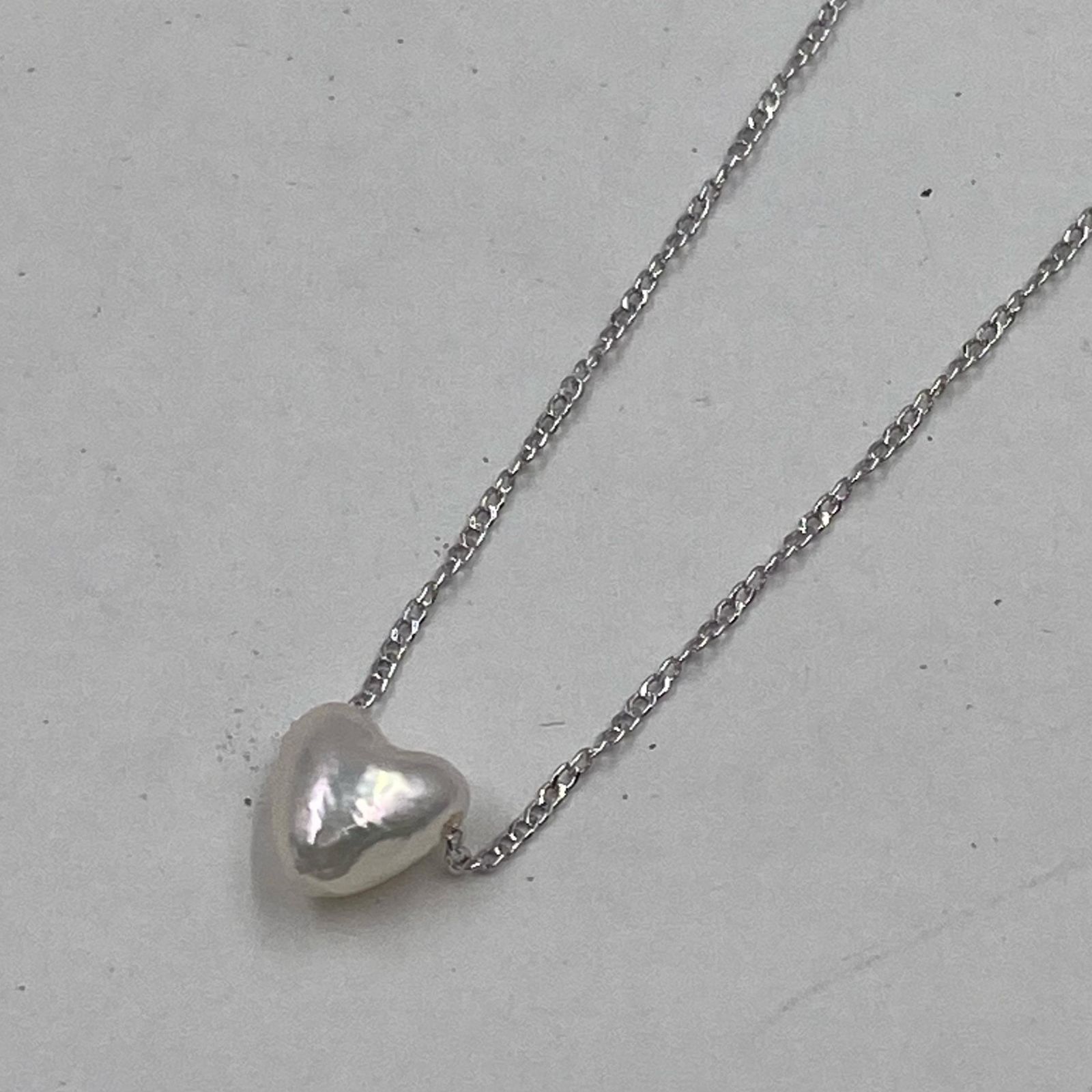 ハート型 パールネックレス ネックレス レディース シルバー925