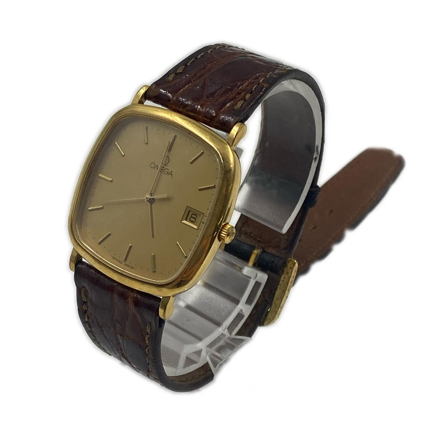 OMEGA オメガ DeVille デヴィル デイト機能 スクエアフェイス 腕時計 メンズ 動×