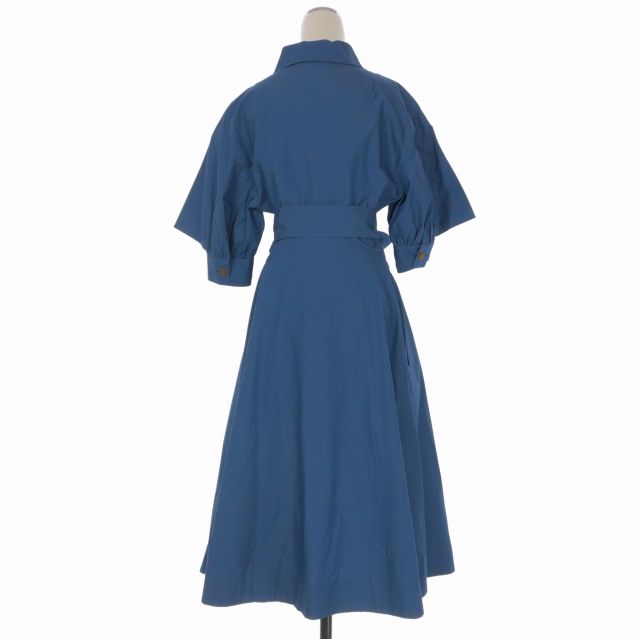 ヴィヴィアンウエストウッドレッドレーベル Vivienne Westwood RED LABEL シャツワンピース ドレス ベルト付き ロゴ刺繍 半袖 00 ブルー 青 17-12-551008 正規