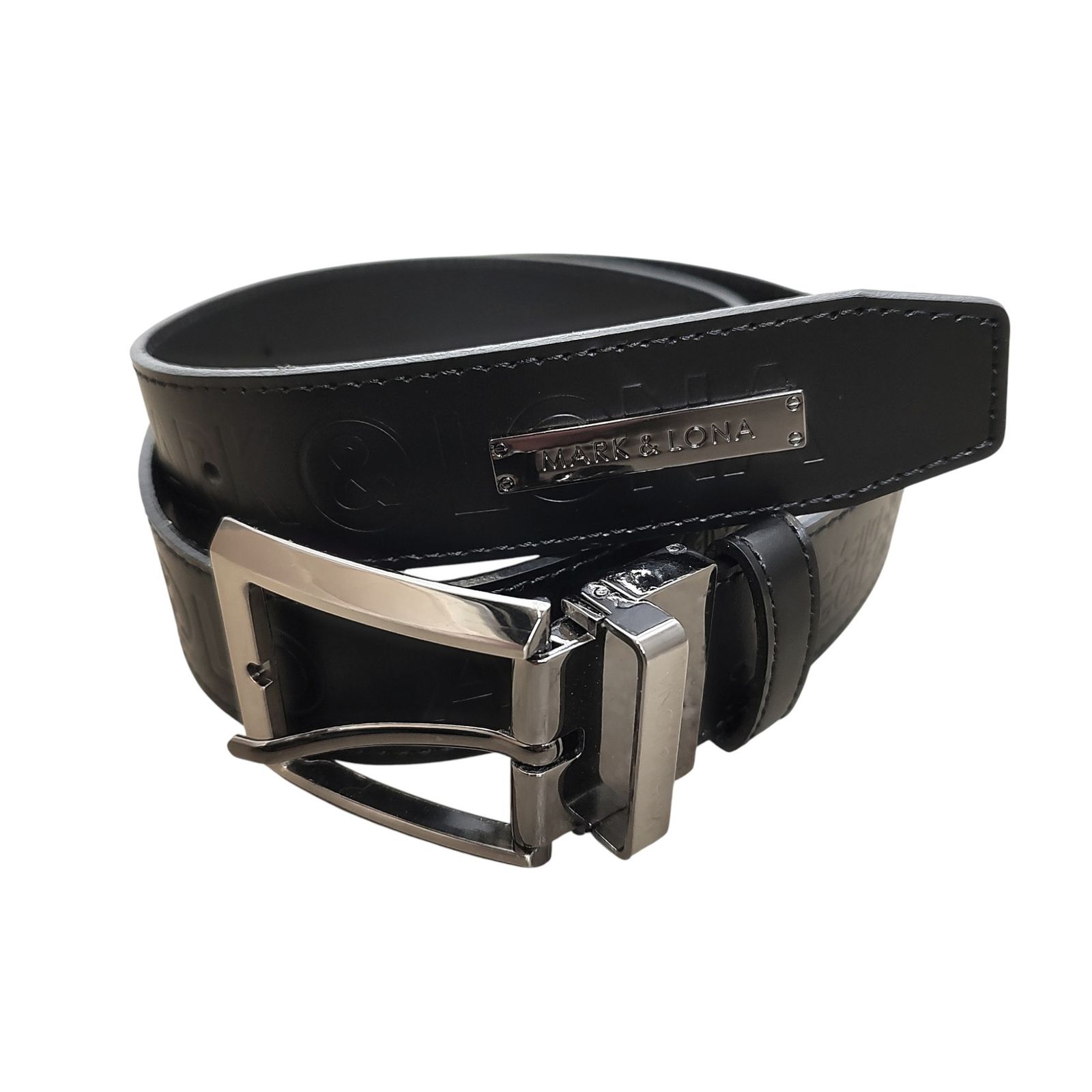 MARK&LONA マークアンドロナ ゴルフ ロゴ 型押し ベルト F ブラック