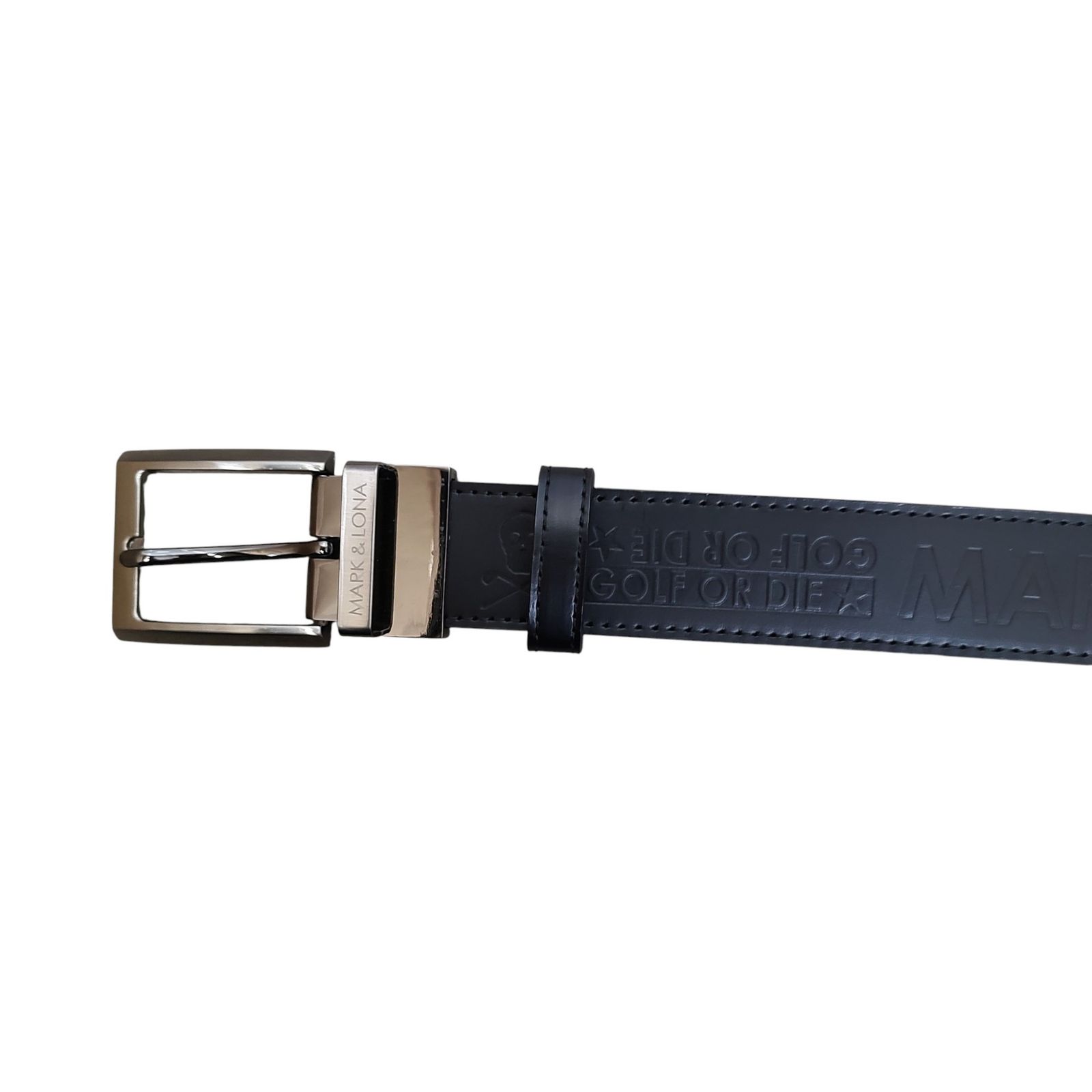 MARK&LONA マークアンドロナ ゴルフ ロゴ 型押し ベルト F ブラック