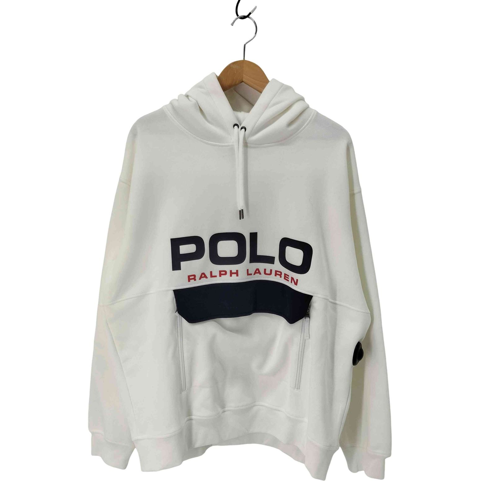ポロラルフローレン POLO RALPH LAUREN フロントロゴ ジップポケット プルオーバー パーカー メンズ import L