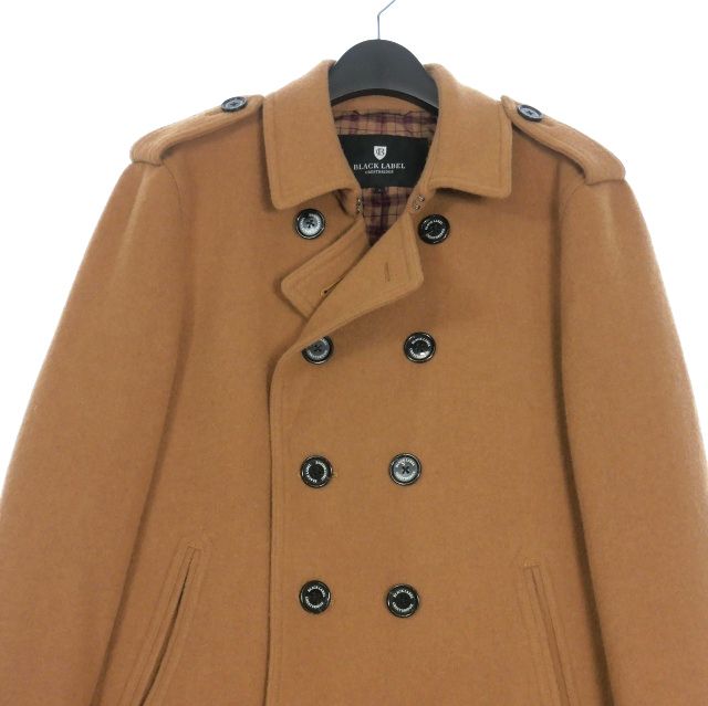 【中古】ブルーレーベルクレストブリッジ BLUE LABEL CRESTBRIDGE Pコート ピーコート ジャケット 裏地チェック柄 L ブルーレーベルクレストブリッジ BLUE LABEL CRESTBRIDGE Pコート