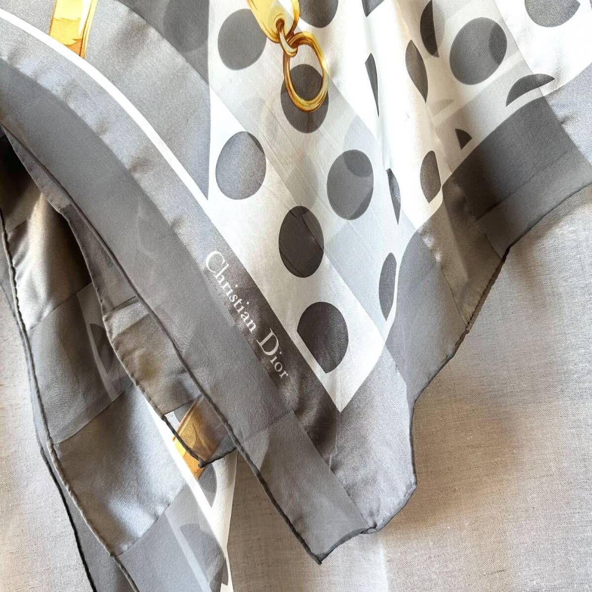 Christian Dior クリスチャンディオール シルク100% 大判スカーフ