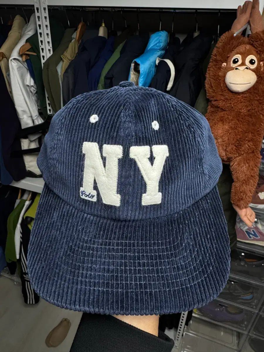 ポロラルフローレン NY パッチ コーデュロイ キャップ ネイビー