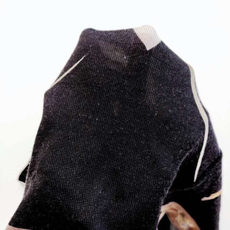 【LEONARD】レオナール ウールシルク混 花きのこ柄 トリム カットソー LEONARD】レオナール ウールシルク混 花きのこ柄 トリム カットソー