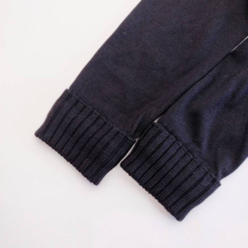 LEONARD レオナール カーディガン ジップ ウール混 シルク混 トリム 花