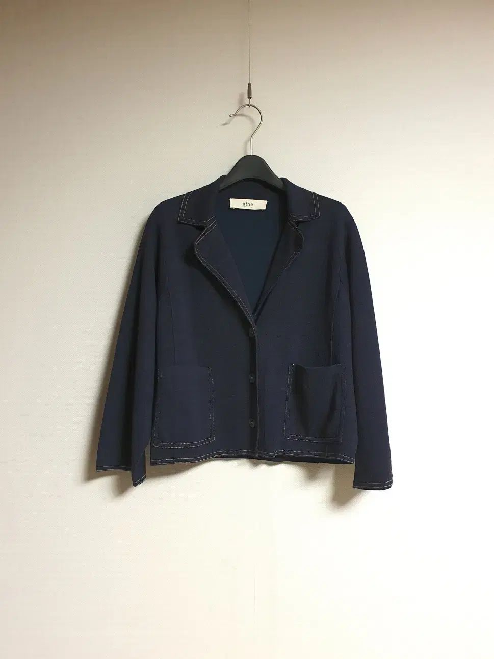 アッテヴァネッサ ブリューノ スティッチ ディテール ショート ニット カーディガン ジャケット フリーサイズ