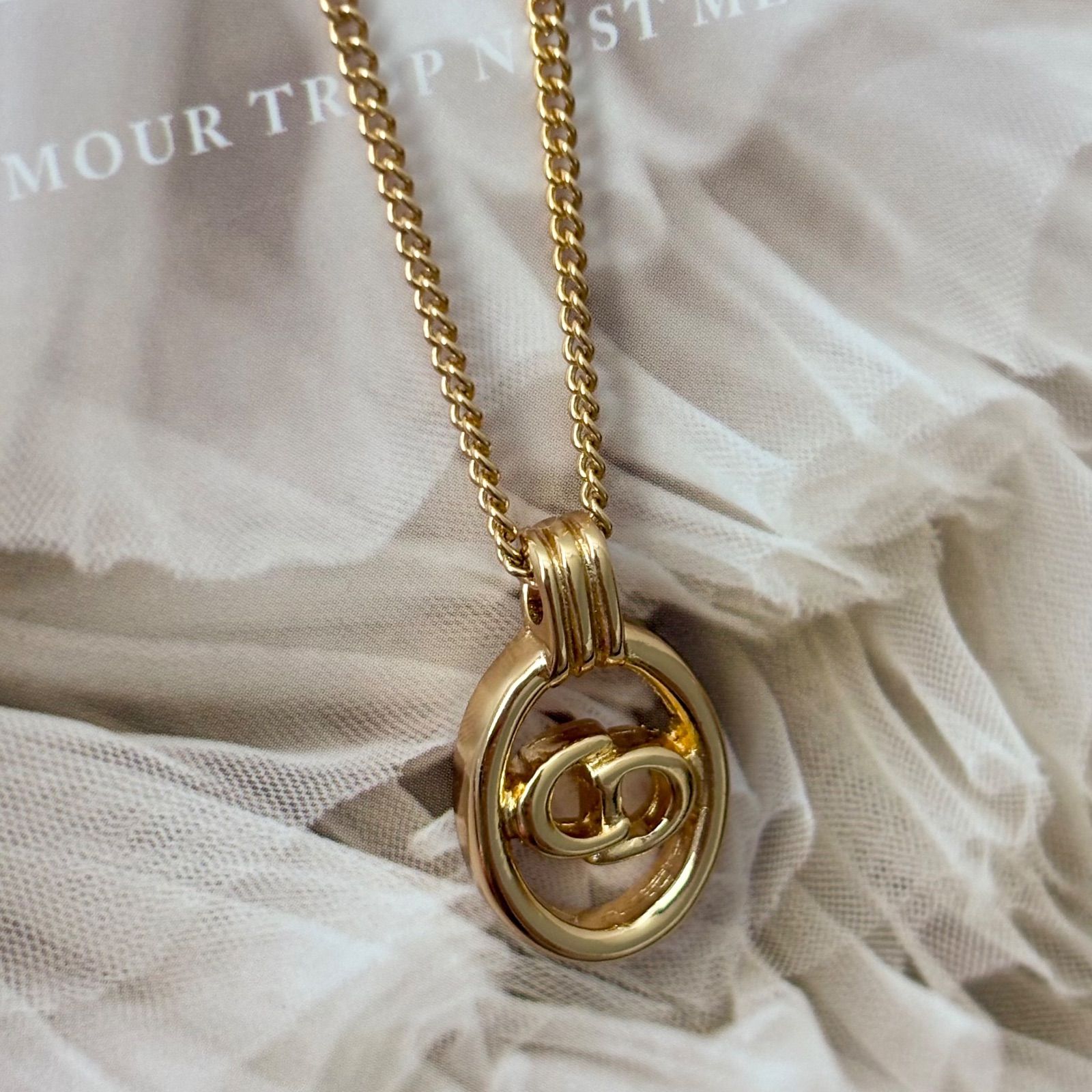 極美品】クリスチャンディオール ネックレス ディオール ロゴオーバル