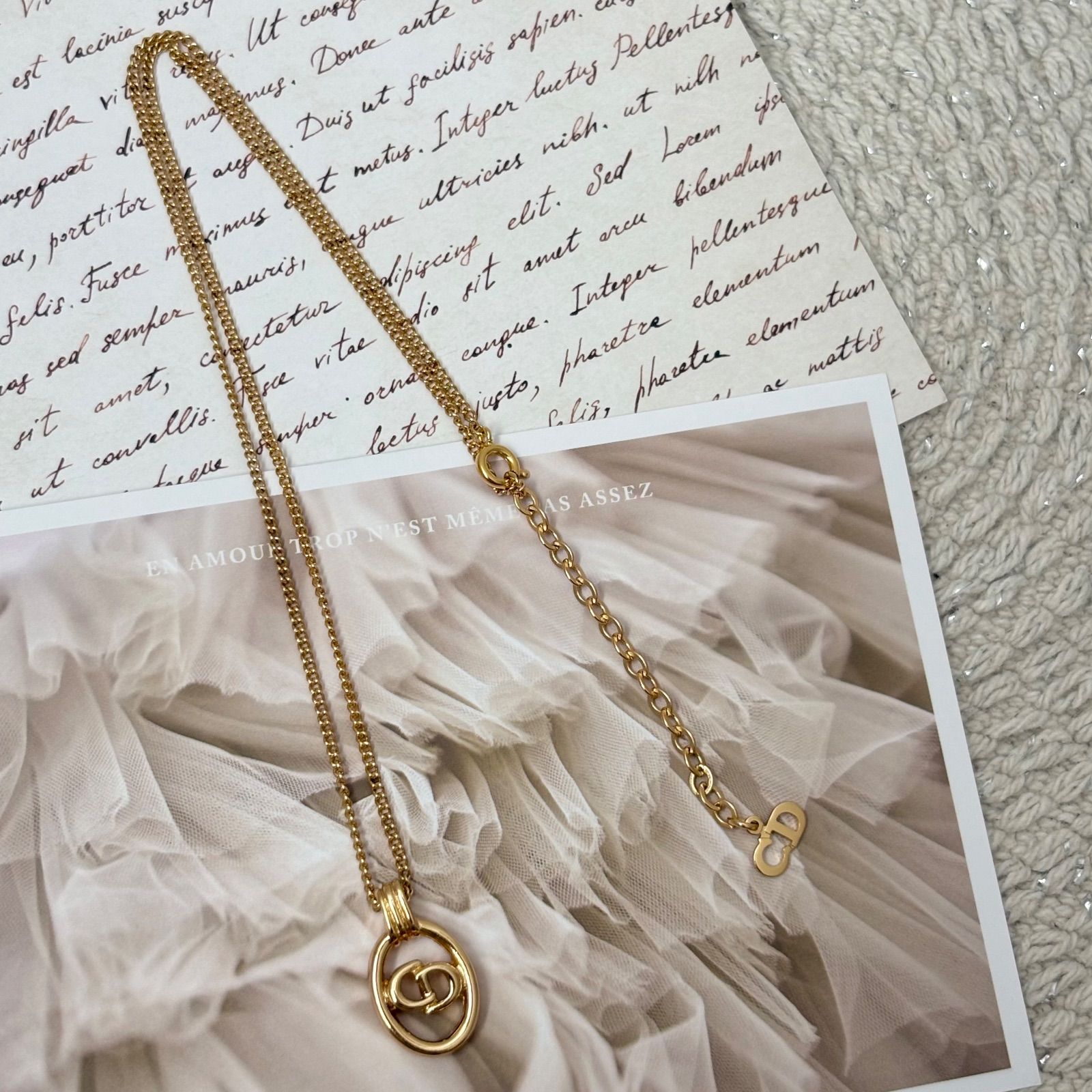 極美品】クリスチャンディオール ネックレス ディオール ロゴオーバル