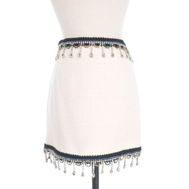 【中古】ディースクエアード DSQUARED2 23AW フリル ミニスカート キャメル 38 S75MA0886 国内正規 レディース ディースクエアード DSQUARED2 23AW ビジュー装飾 ミニスカート 38