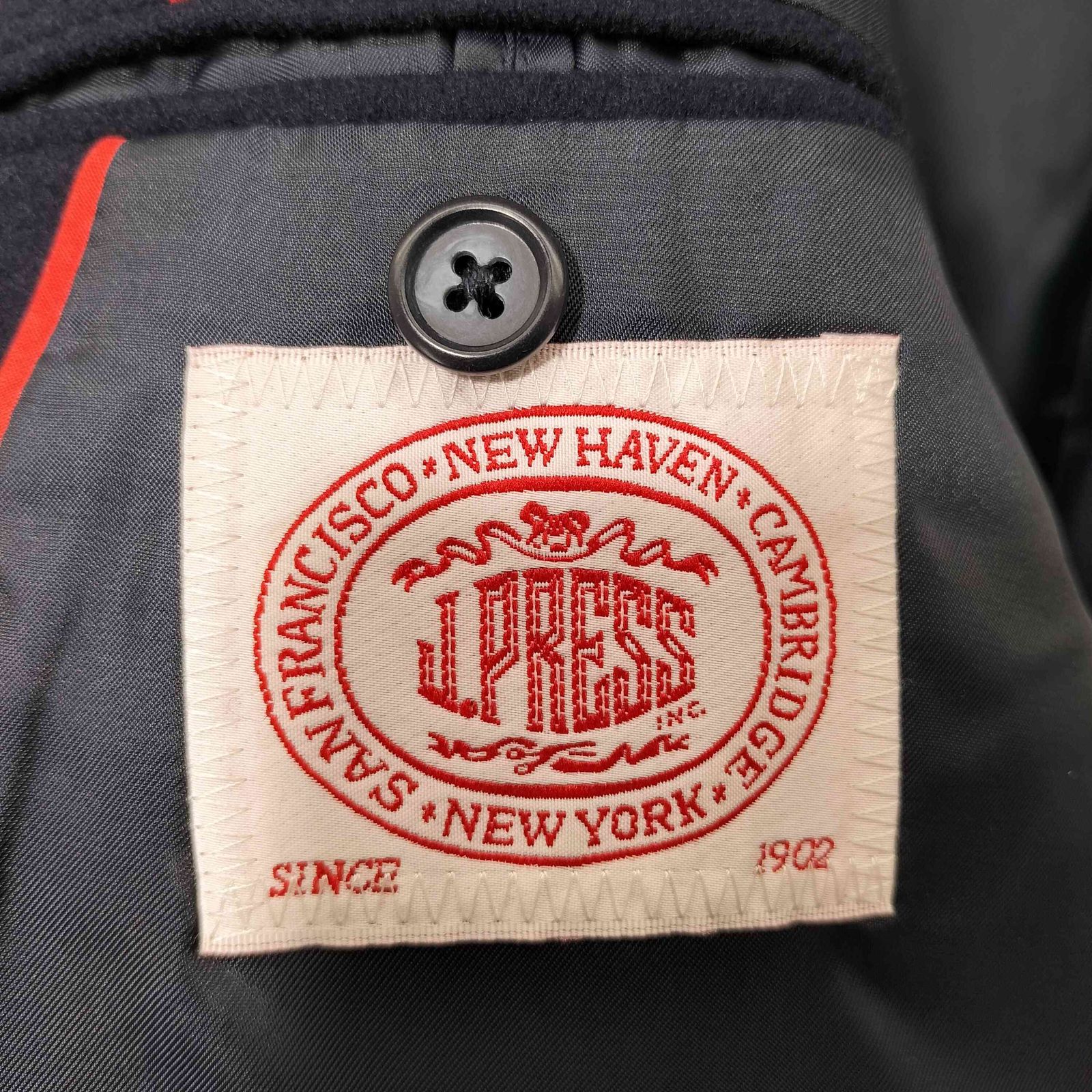ジェイプレス J.PRESS ピークドラペル ダブルブレスト 背抜き 金ボタン 