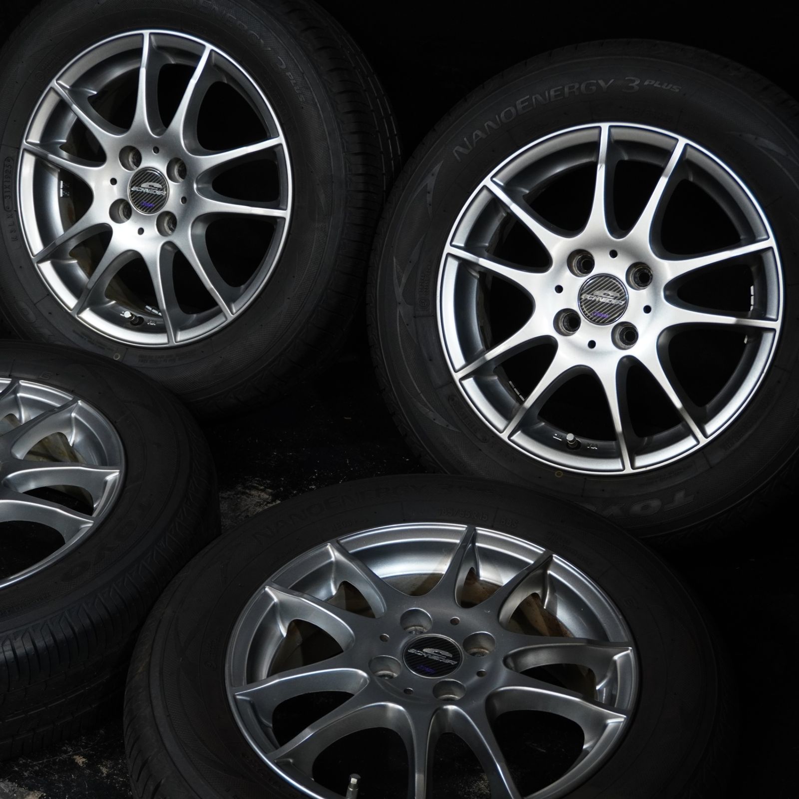 25年製 バリ山 TOYO ナノエナジー3 | シュナイダー 185|65 R 15 5.5 J 48 100 4 H 4本 アクア フィット ノート デミオ マツダ2等