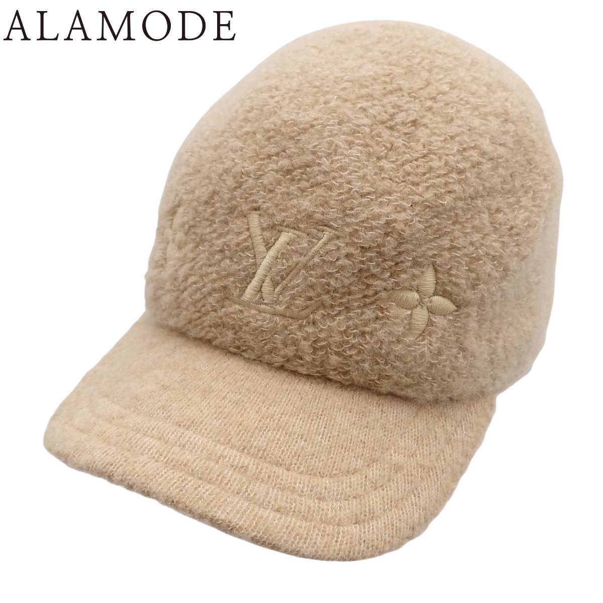 LOUIS VUITTON ルイ ヴィトン フライト･モード キャップ･ウールグラム 帽子 アパレル ファッション小物 LVロゴ コットン ウール ナイロン ポリウレタン ベージュ M 7250 レディース アラモード