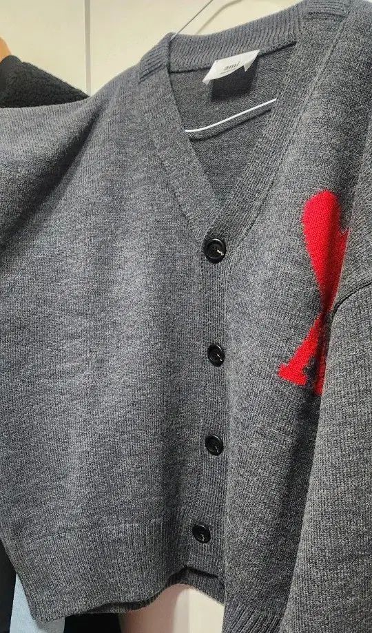 アミ AMI グレー ハート カーディガン