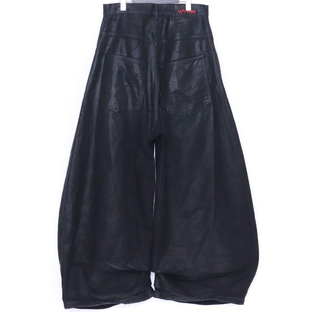 LU U DAN コーティングバギーデニムパンツ サイズ32 ブラック CA 66542