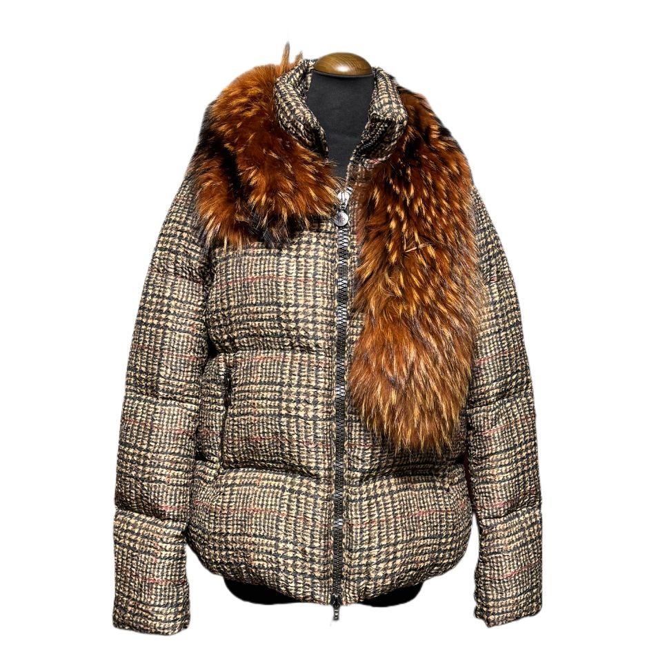 MONCLER モンクレール チェック ダウン LIEVRE ブラウン