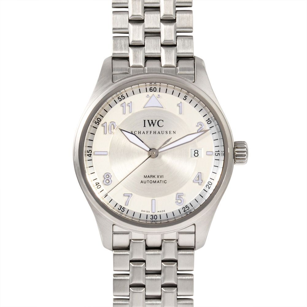 インターナショナルウォッチカンパニー IWC パイロット ウォッチ スピットファイア マーク XVI 腕時計 シルバー文字盤 メンズ
