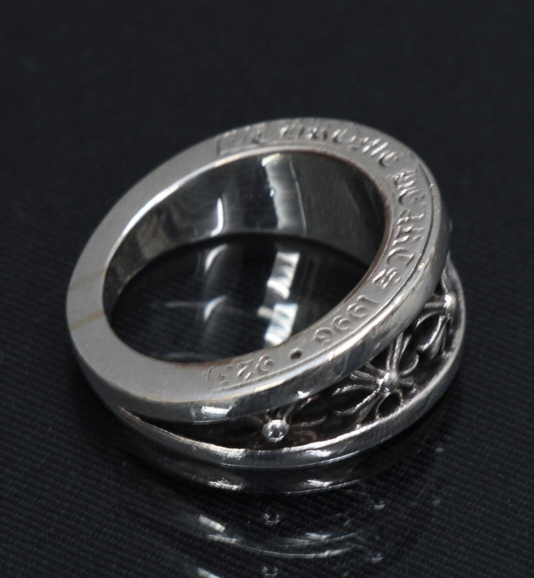 CHROME HEARTS クロムハーツ ナローVバンド CHX リング 指輪 メンズ シルバー SV 925 約19号 101430