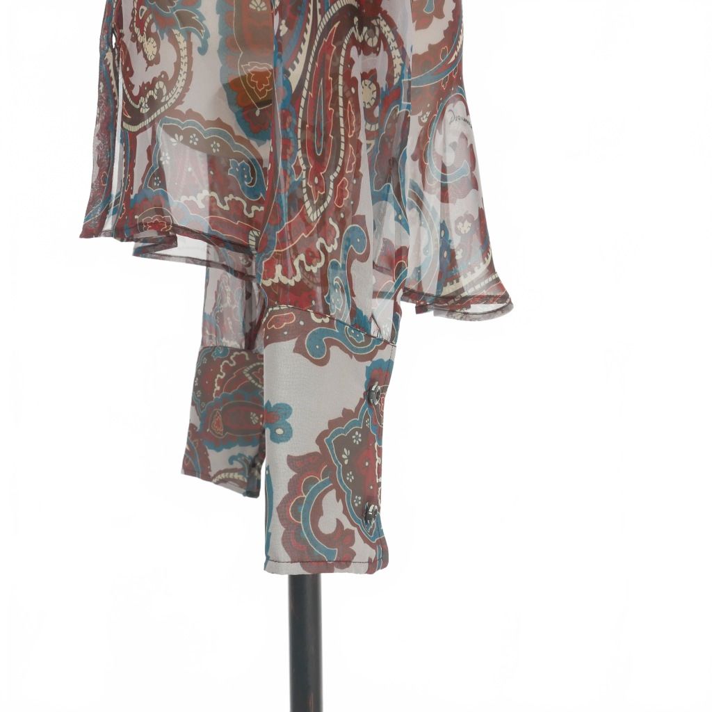 【中古】未使用品 ディースクエアード DSQUARED2 22AW シースルーシャツ ブラウス 長袖 38 レッド 赤 S72DL0711 ディースクエアード DSQUARED2 22AW シースルーシャツ ブラウス 長袖