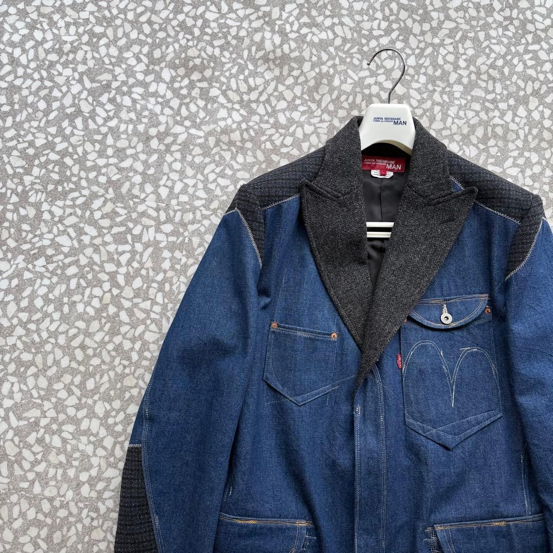 Levi’s | JUNYA MAN 20 aw denim coat コラボ ハンガー付き ドッキングチェスターコート古着リーバイス ジュンヤ 切り替え