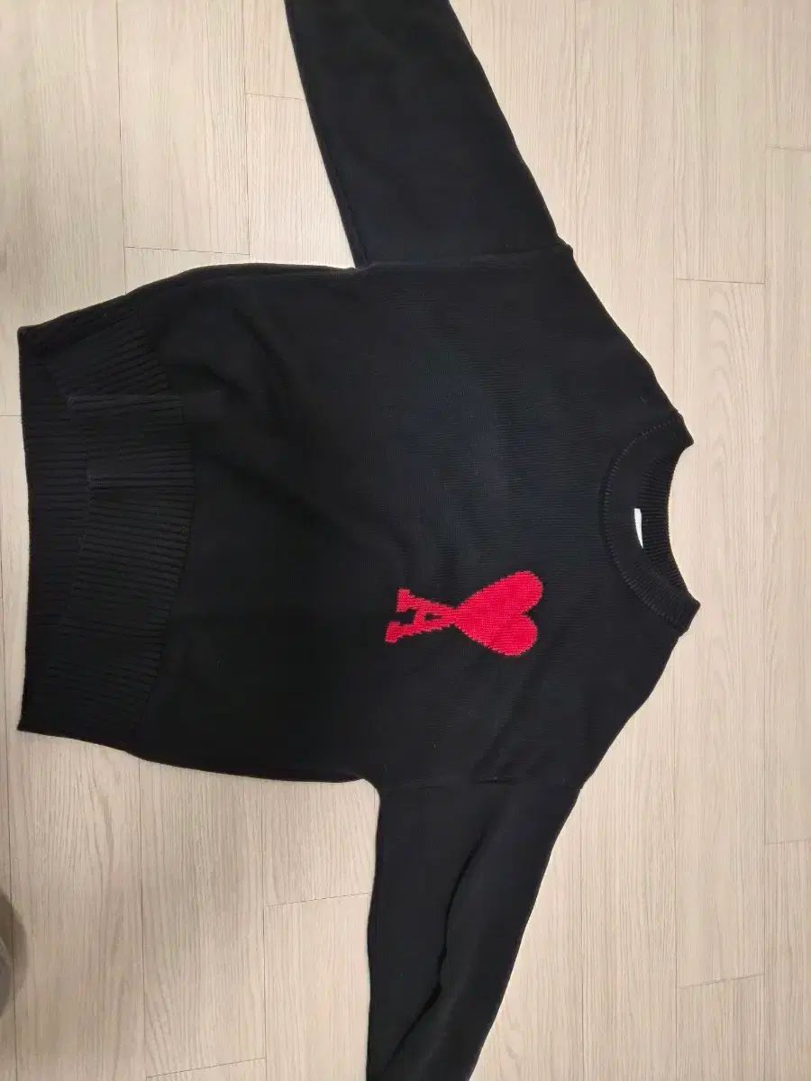 アミ BIG ハート ブラック ニット m 100 サイズ