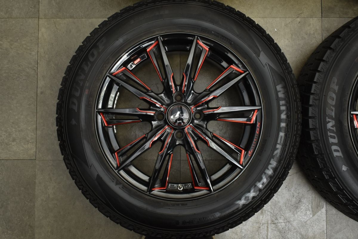  バリ溝 ライズ ロッキー等に レオニス GX 16 in 6 J 42 PCD 100 ダンロップ ウインターマックス WM 02 195|65 R ガソリン車用 16インチ タイヤ ホイールセット