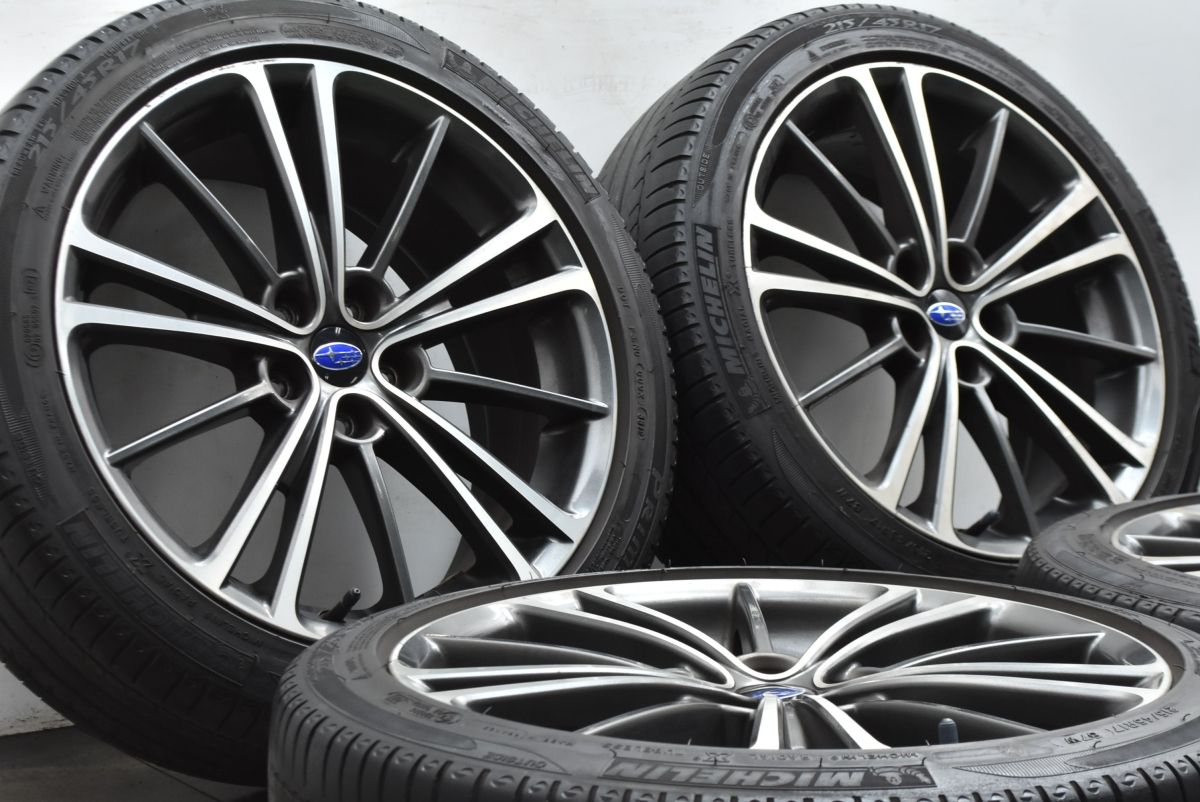 ホイールのみ スバル BRZ 17 in 7 J 48 PCD 100 ミシュラン プライマシー HP 215|45 R インプレッサ レガシィ 86 流用 交換用