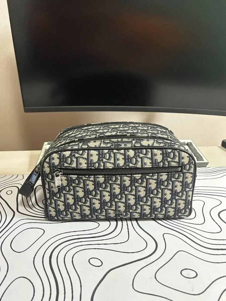 ディオール オブリーク トイレットリー ドゥブキート クラッチバッグ ベージュ