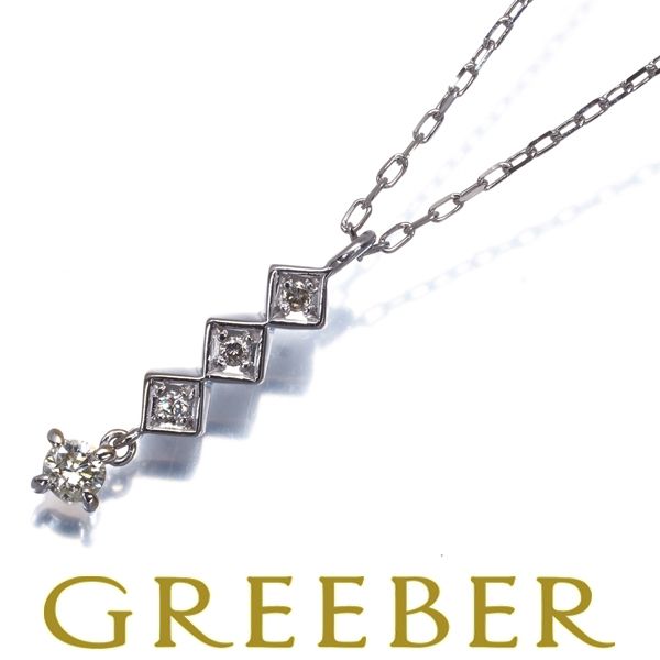 ダイヤ ダイヤモンド 0.11 ct 4 P ネックレス K 18 WG 184200