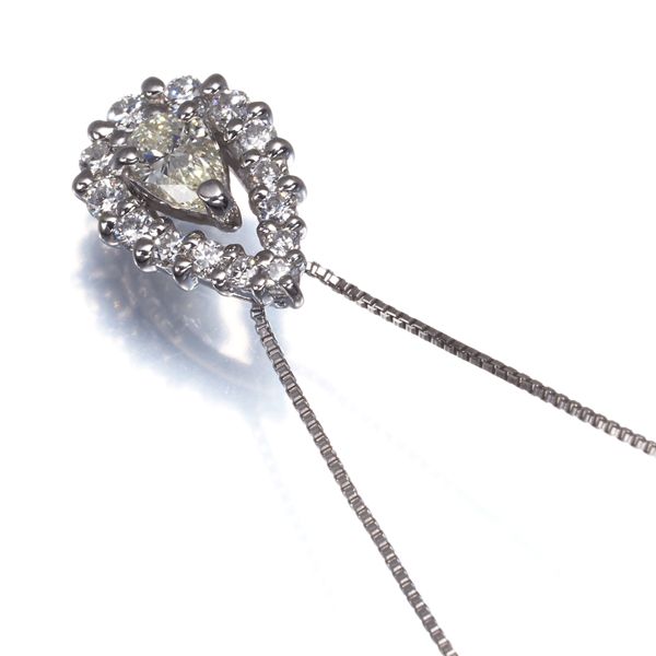 ダイヤ ダイヤモンド 0.196ct L VS2/0.22ct ペアシェイプ ネックレス