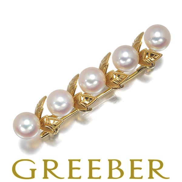 ミキモト ブローチ パール 真珠 7.0mm リーフ K18YG #184495 - メルカリ