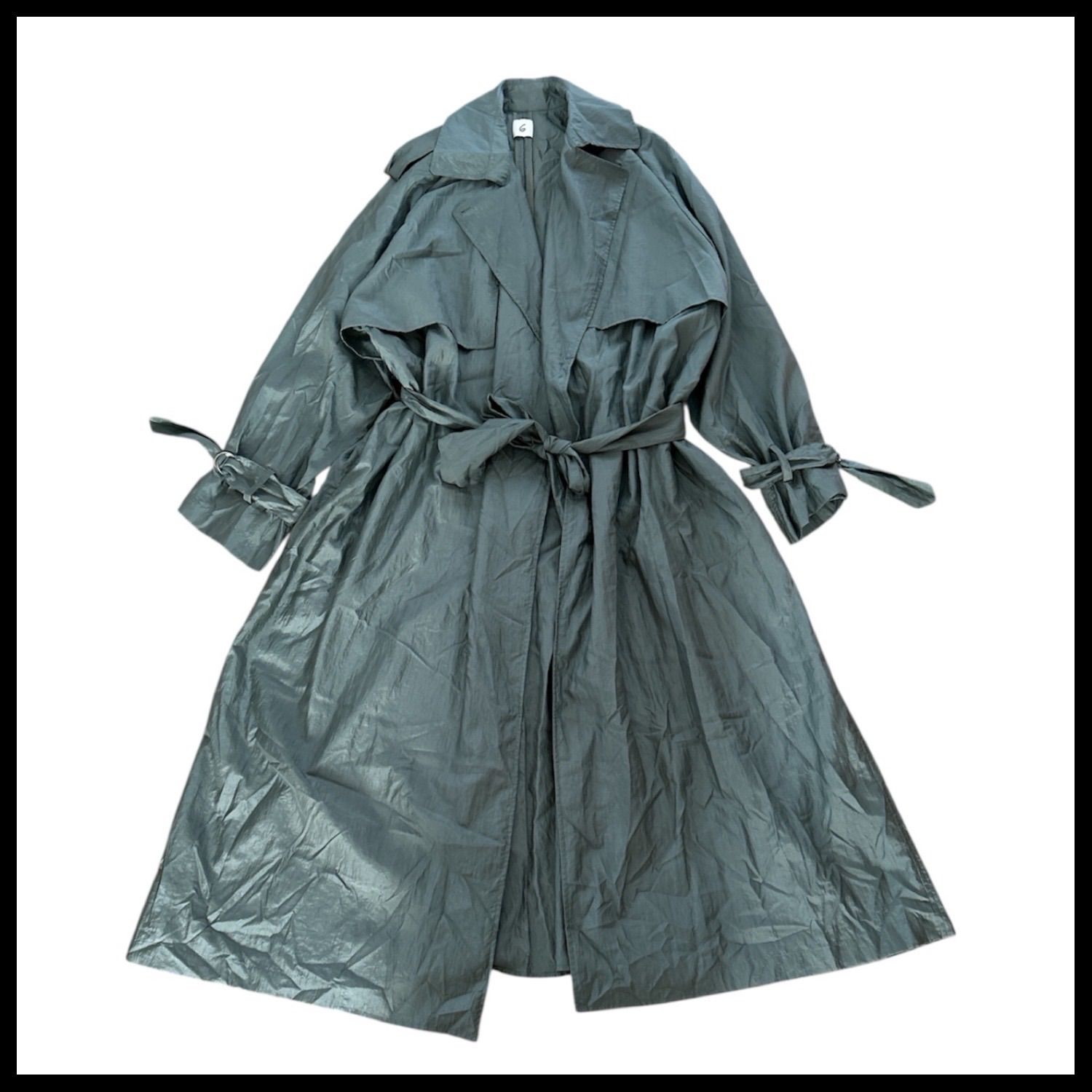 ロク 6 ROKU BEAUTY-YOUTH UNITED ARROWS NYLON BIG TRENCH COAT ナイロン トレンチコート ビッグシルエット マキシ丈 軽量