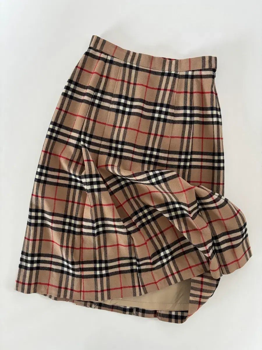 BURBERRYs バーバリー ノヴァチェック プリーツ ウール ミディ スカート