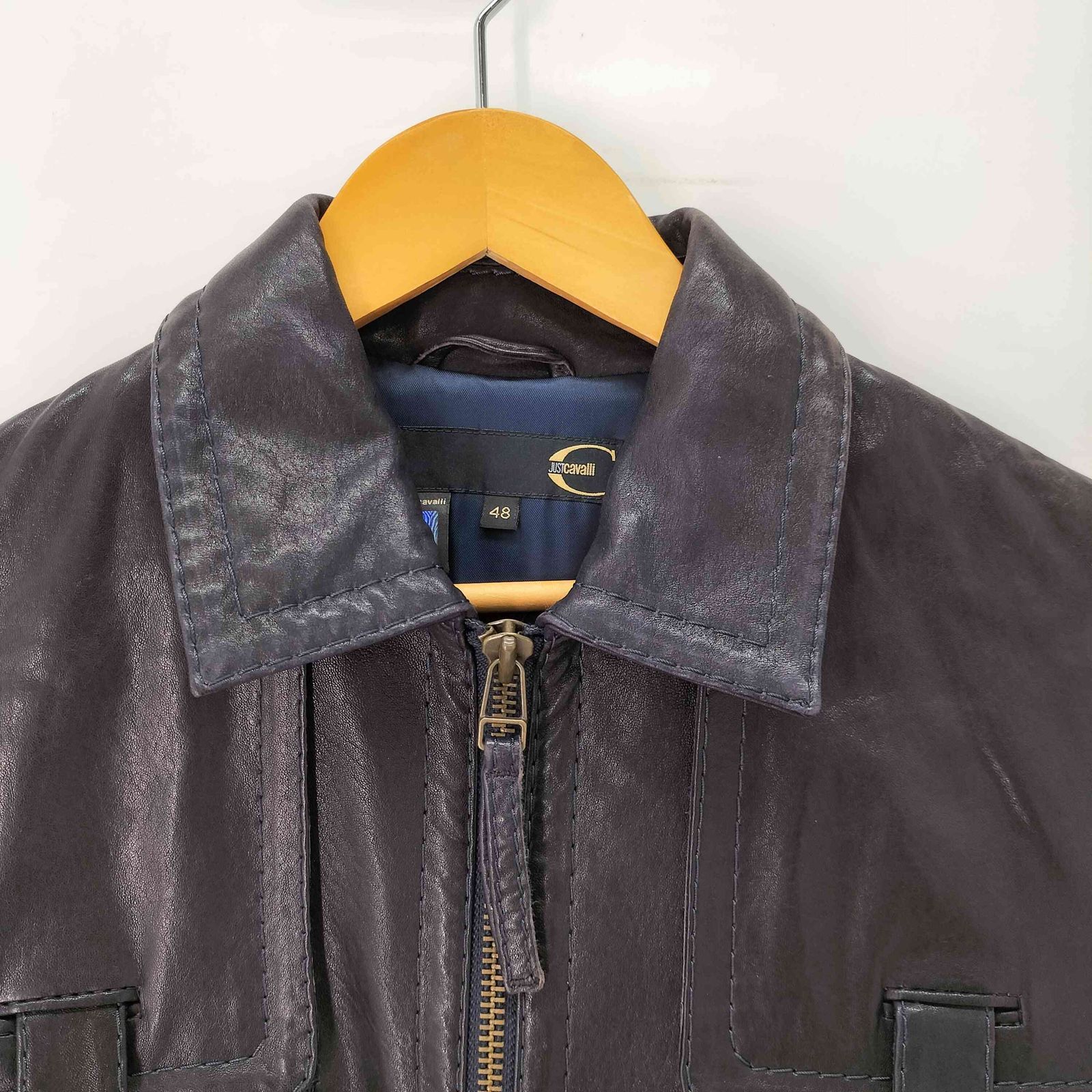 ジャストカヴァリ Just Cavalli レザージャケット メンズ EUR：48