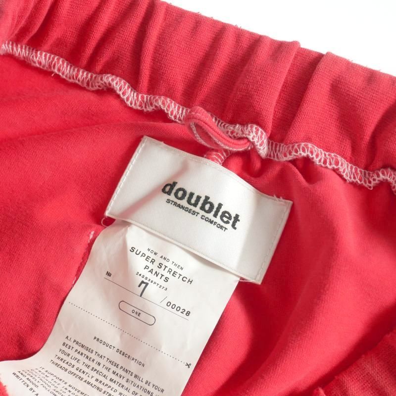 【中古】ダブレット doublet 24SS スーパーストレッチパンツ ラウンジパンツ ONE レッド 赤 24SS39PT273 レディース ダブレット doublet 24SS スーパーストレッチパンツ ラウンジパンツ