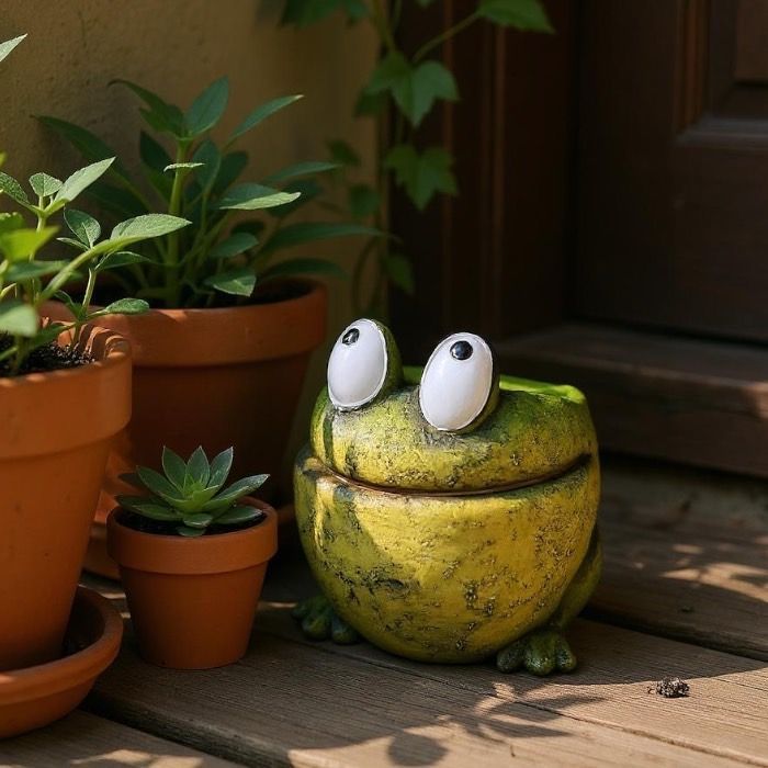 アニマルポット カエル 蛙 かえる フラワーポット 鉢 植木鉢 鉢底穴