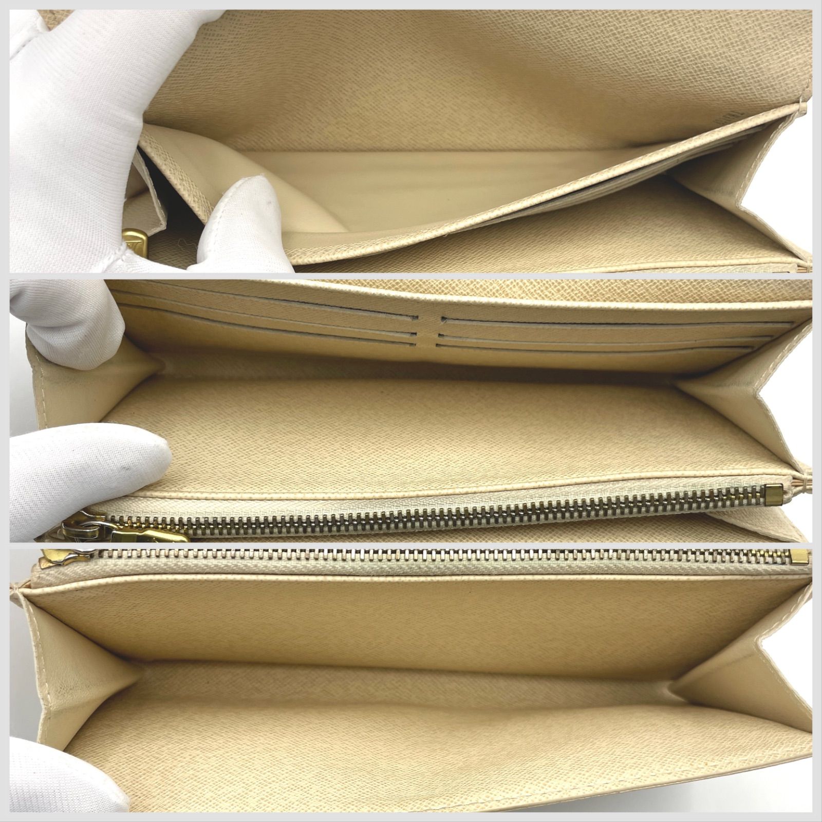 ルイヴィトン　ダミエアズール　ポルトフォイユサラ　ホワイト　長財布 Louis Vuitton ルイヴィトン / ダミエ / ポルトフォイユ サラ