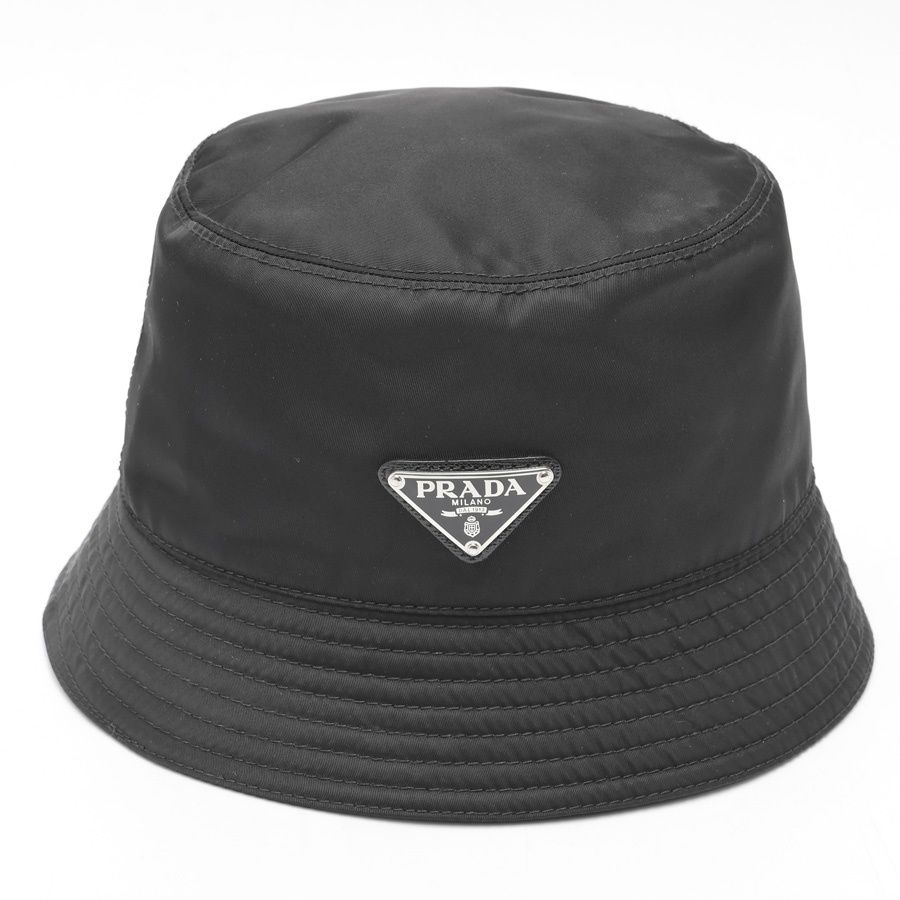プラダ / PRADA Re-Nylon トライアングル ロゴ バケットハット 1HC137