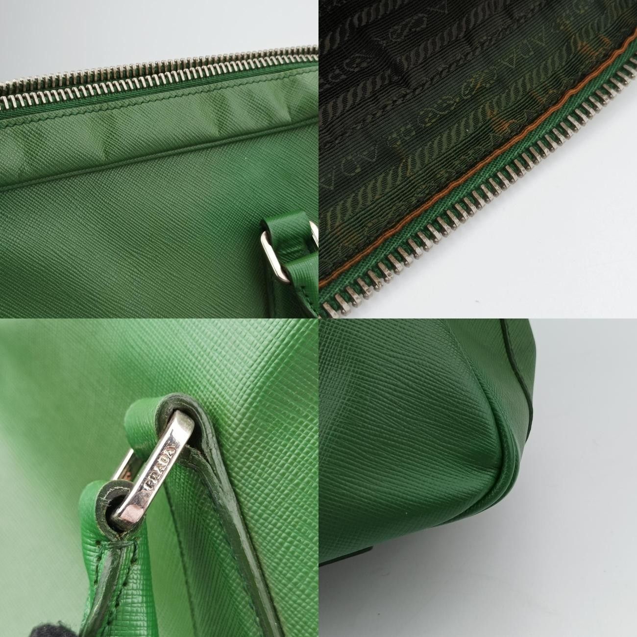 プラダPradaブリーフケース ビジネス グリーン サフィアーノレザー