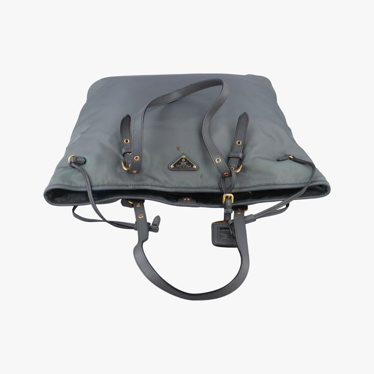 付属品完備　プラダ　462　ケース　ナイロン　三角ロゴ　グレー　Gカード付 付属品完備 プラダ 462 ケース ナイロン 三角ロゴ グレー Gカード付