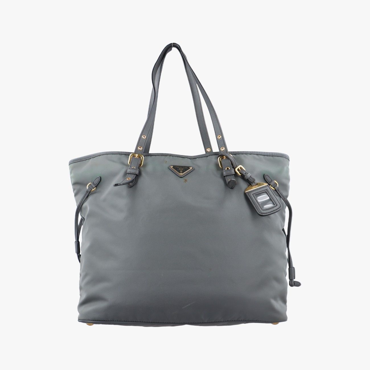 付属品完備　プラダ　462　ケース　ナイロン　三角ロゴ　グレー　Gカード付 付属品完備 プラダ 462 ケース ナイロン 三角ロゴ グレー Gカード付