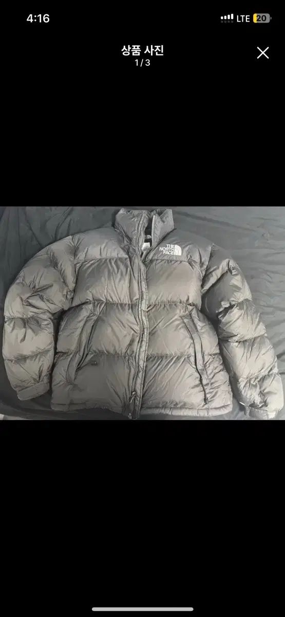 L The First NORTH FACE ザノースフェイス センターロゴ Nuptse ヌプシ DARK GREY