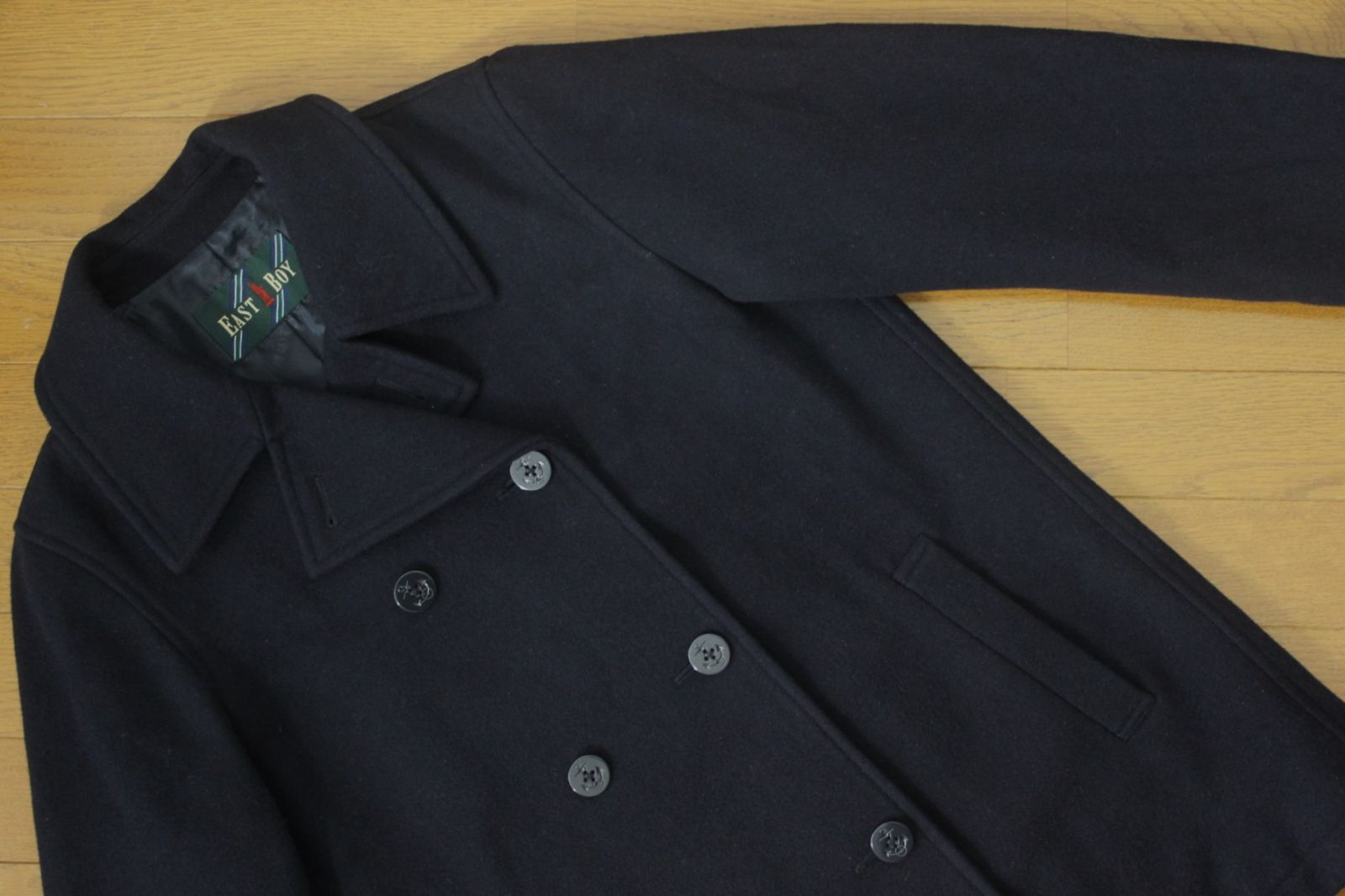 72【美品】イーストボーイ ピーコート 11 ダークネイビー 濃紺 L