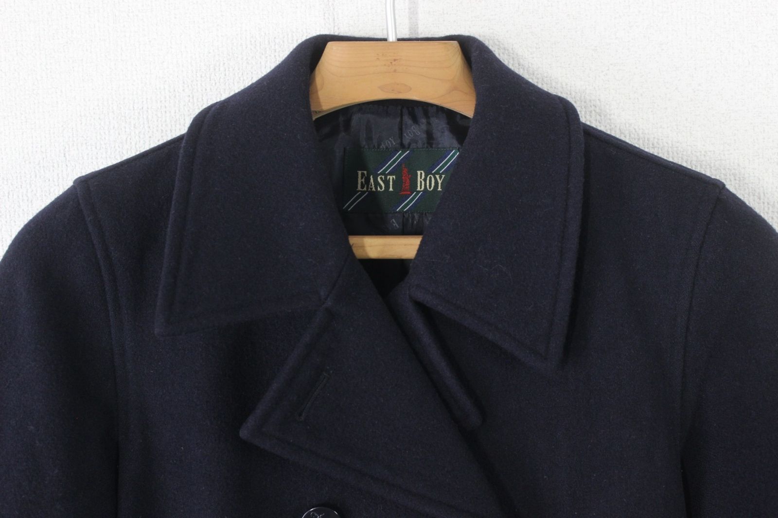 72【美品】イーストボーイ ピーコート 11 ダークネイビー 濃紺 L